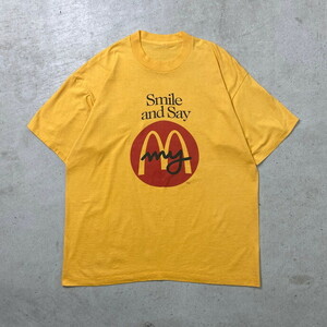 90年代 Mcdonald's マクドナルド アドバタイジング プリントTシャツ Smile and Say メンズXL相当