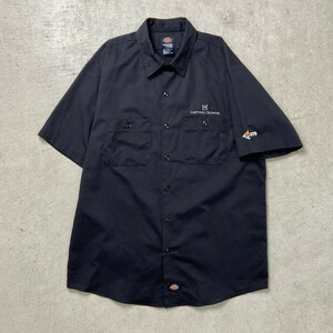 Dickies ディッキーズ ワークシャツ 半袖シャツ 企業ロゴ メッシュ切り替え メンズL