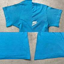 80年代 USA製 紺タグ NIKE ナイキ ワンポイントロゴプリント Tシャツ メンズS相当_画像3