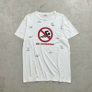 00年代 MOSCHINO MARE NO SWIMMING プリントTシャツ メンズXL相当