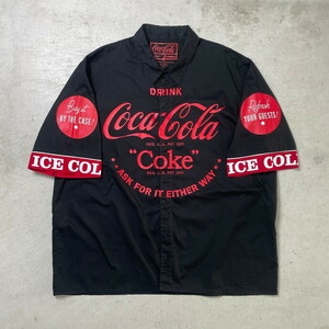 Coca-Cola コカ・コーラ 半袖 ワークシャツ アドバタイジング メンズ3XL