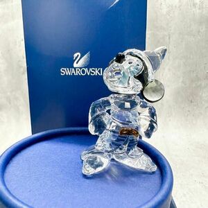 極美品● SWAROVSKI スワロフスキー ディズニー ソーサラーミッキー クリア 希少 コラボ