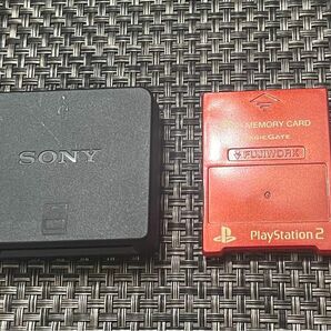 PS3 メモリーカードアダプター　ps2 メモリーカード　メタリックレッド