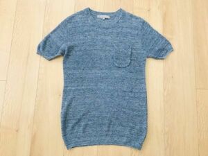 [ beautiful goods ] United Arrows * pocket attaching linen summer knitted * gray *S