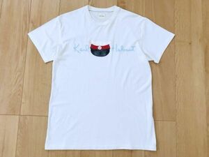 [ superior article ] Karl hell m* print T-shirt * light cream *M degree 