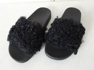  быстрое решение новый товар приятный подбородок fdo bed искусственный мех сандалии 23. чёрный черный 