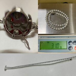 6479 パールネックレス イヤリング セット シルバーグレー 留め具 SILVER K14WG パールイヤリング 桐箱 真珠 アクセサリー 冠婚葬祭の画像4