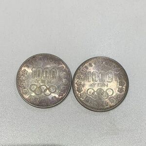 6410 東京オリンピック 1000円銀貨 2枚 千円 銀貨 昭和39年 コレクション 古銭 