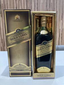 6823【未開栓】Johnnie Walker GOLD LABEL ジョニーウォーカー ゴールドラベル 15年 スコッチ ウイスキー 750ml 43％ 古酒 箱 現状品