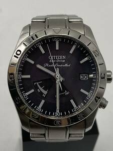 #8bfbdf3a CITIZEN シチズン Eco-Drive エコドライブ H416-S045347 腕時計 電波時計 コマ シンプルアジャスト付き 動作未確認