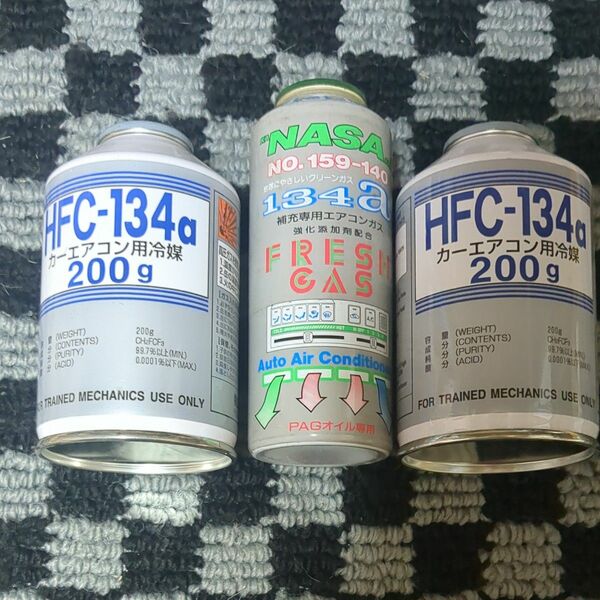 クーラーガスR134a２本と関西化研工業 NASA-159-140フロンガスR134a用 補充添加剤 140ml １本 