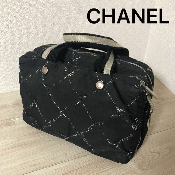 希少　CHANEL シャネル　旧トラベルライン　ミニボストン　バニティ　ポーチ　ハンドバッグ　防水