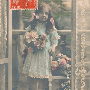 子供(37)D66◆少女 アンティークポストカード フランス ドイツ ベルギー イタリア イギリス ビンテージ 外国絵葉書
