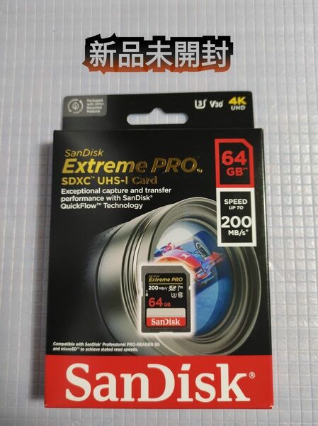 新品SanDisk SDカード SDXCカード 64GB Extreme Pro