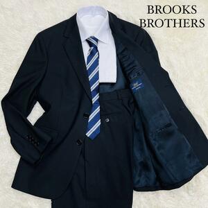  превосходный товар / редкий XL/ Brooks Brothers *Brooksbrothers деловой костюм выставить черный чёрный одноцветный шерсть 38SH XL ранг 