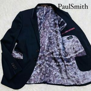 美品/コイン柄//ピーエスポールスミス◎PS PaulSmith テーラードジャケット コイン柄 ブラック 黒 無地 総柄 ウール M