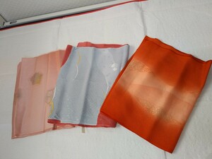 YA5411 和装小物　可愛い　帯あげ　帯揚げ　絹　3点セット　未使用品　