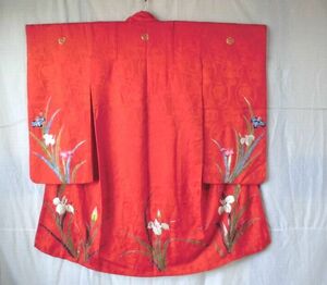 * времена ребенок кимоно натуральный шелк красный серия вышивка ввод античный кимоно 