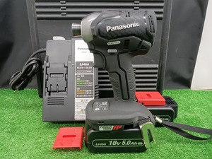 中古品 Panasonic パナソニック 18V 5.0Ah 充電式 インパクトドライバー EZ76A1LJ2G-B