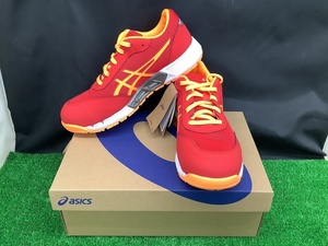 未使用品 アシックス asics 安全靴 ウィンジョブ CP212AC エレクトリックレッド×オレンジポップ 26.5cm 【3】