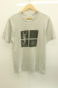【中古】 Yves Saint Laurent メンズTシャツ - Tシャツ POUR BOMME Yves Saint Laurent - グレー 灰 プリント （株）萩原