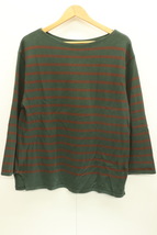 【中古】 6 ROKU メンズカットソー - RASCHEL BORDER LONG SLEEVE PULLOVER 6 ROKU - 緑 グリーン ボーダー_画像1