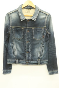 【中古】 YANUK レディースデニムジャケット Gジャン M DENIT JEAN JACKET YANUK M インディゴブルー 藍 無地