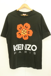 【中古】 KENZO メンズTシャツ M 'BOKE FLOWER' クラシックTシャツ KENZO M 黒 ブラック プリント