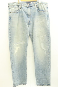 【中古】 LEVIS メンズデニムパンツ W38×L32 502 MADE＆CRAFTED テーパード リペア LEVIS W38×L32 青 ブルー ダメージ加工 日本製