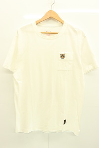 【中古】 Paul Smith メンズTシャツ L タイガー ポケTシャツ Paul Smith L 白 ホワイト 刺繍