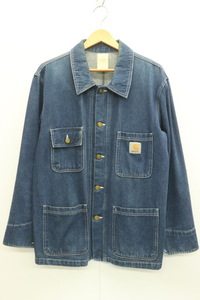 【中古】 Carhartt メンズカバーオール - デニム カバーオール Carhartt - インディゴブルー 藍 ロゴ