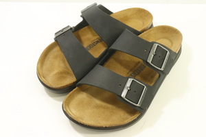 【中古】 BIRKENSTOCK メンズサンダル 26.5cm Arizona Crosstown BIRKENSTOCK 26.5cm 黒 ブラック グレー 灰 ロゴ