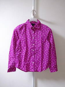  не использовался товар GAP KIDS рубашка с длинным рукавом Heart рисунок лиловый фиолетовый Kids ребенок одежда 140 Gap 