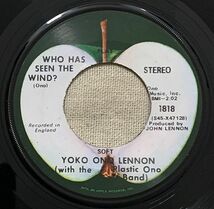 シングル John Lennon US盤 Instant Karma(We All Shine On) Who Has Seen The Wind John Ono Lennon 1818 ジョン・レノン_画像2