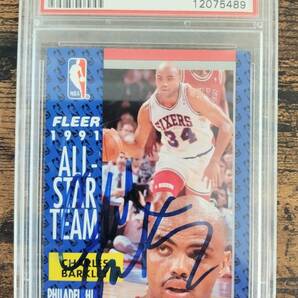 ★1円スタート★直筆サイン Charles Barkley 1991 Fleer チャールズ・バークレー Basketball Philadelphia 76ers NBA 直筆 サイン カードの画像1