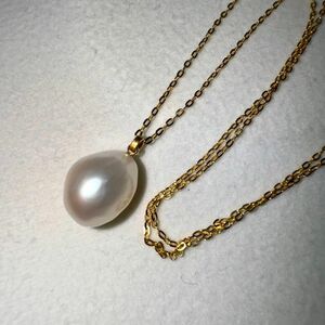 【A12】淡水真珠　セミバロックパール　ネックレス　sv925