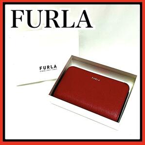 FURLA フルラ 折り財布 レディース 箱付き ルビー (レッド) 極美品 ルビー お札入れ コインケース 小銭入れ カード入れ 小物 保存袋あり