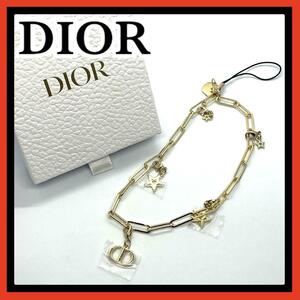 DIOR ディオール 星 スター チェーン ChristianDior クリスチャンディオール 携帯ストラップ キーホルダー チャーム AS4800 ゴールド CD