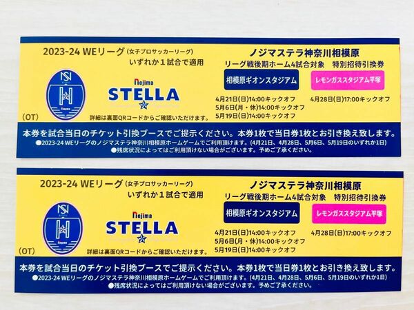 ノジマステラ神奈川相模原 サッカーチケット　2023-24 WEリーグ