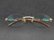 ▽ 【319】 カルティエ パリス メガネ / Cartier アイウェア Eyewear 眼鏡 オーバル フレーム フランス製 リムレス フチなし ゴールド_画像1