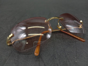 ▽ 【320】 カルティエ パリス サングラス / Cartier アイウェア Eyewear 眼鏡 スクエア フレーム フランス製 リムレス フチなし 