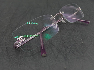 v [339] rare Chanel glasses 2051-B / CHANEL I wear Eyewear rare glasses square rim less two-point here Mark purple 