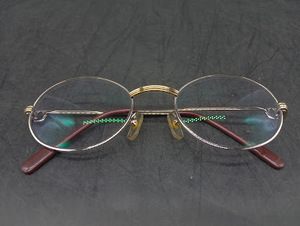 ▽ 【302】 カルティエ トリニティ メガネ / Cartier アイウェア Eyewear フランス製 眼鏡 オーバル フレーム 伊達 伊達メガネ シルバー