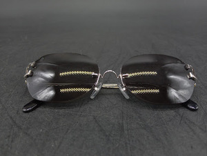 ▽ 【316】 カルティエ パリス サングラス / Cartier アイウェア Eyewear 眼鏡 ボストン フレーム フランス製 伊達 リムなし ツーポイント