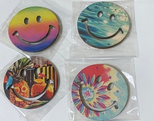 土佐桧製 ひのき コースター HINOKI SMILE 4種　展示未使用品