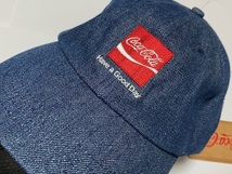 Coca-Cola コカ・コーラ CAP ローキャップ 帽子 デニム調 展示未使用品_画像2