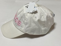 アディダス adidas 吸湿速乾 ADJUSTABLE CAP ローキャップ 帽子 ホワイト/ピンク 展示未使用品_画像3