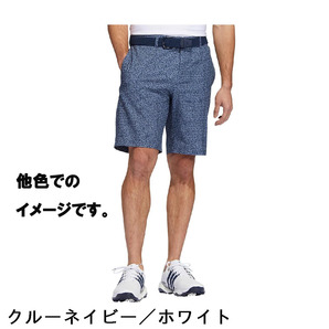 未使用　adidas GOLF アディダス ゴルフ 春夏 総柄グラフィック ストレッチ ハーフパンツ 撥水機能 ショーツ 79 ブラック/グレーシックス