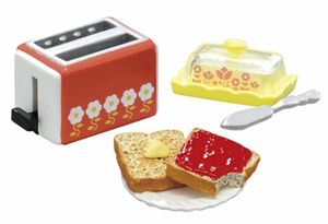 リーメント 昭和レトロ おやつの時間「おなかがすいた時は」＊ミニチュア トースター バター ジャムトースト toaster