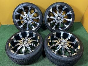 No.594　VERDE　ヴェルデ　22インチホイール　22×9.5JJ　6穴　PCD139.7　タイヤ付　265/40R22　4本セット　セイノー190㎏サイズ